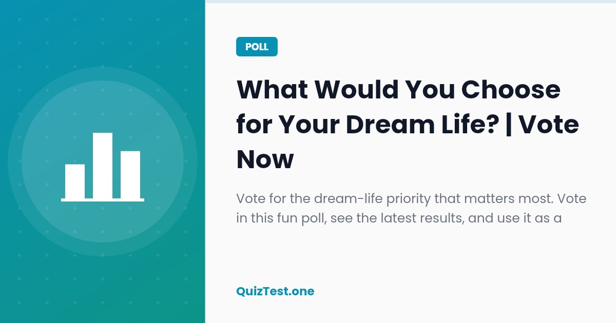 Poll: What Would You Choose for Your Dream Life?
