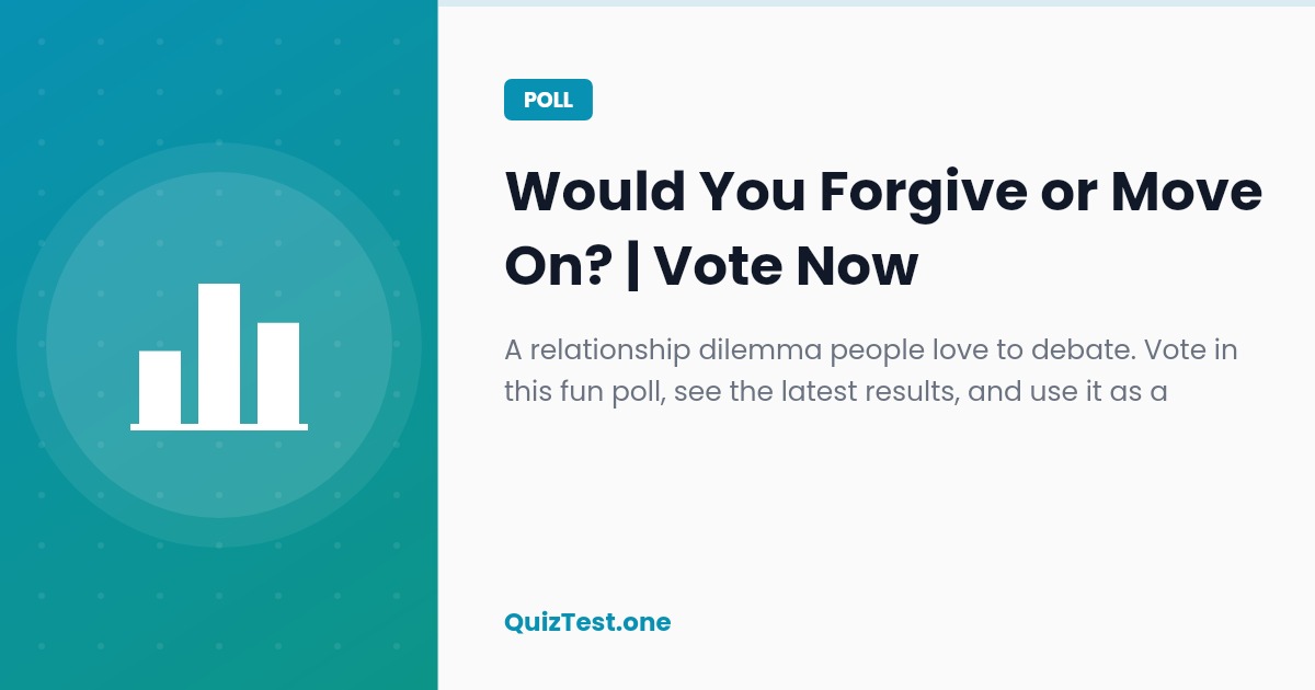 Poll: Would You Forgive or Move On?