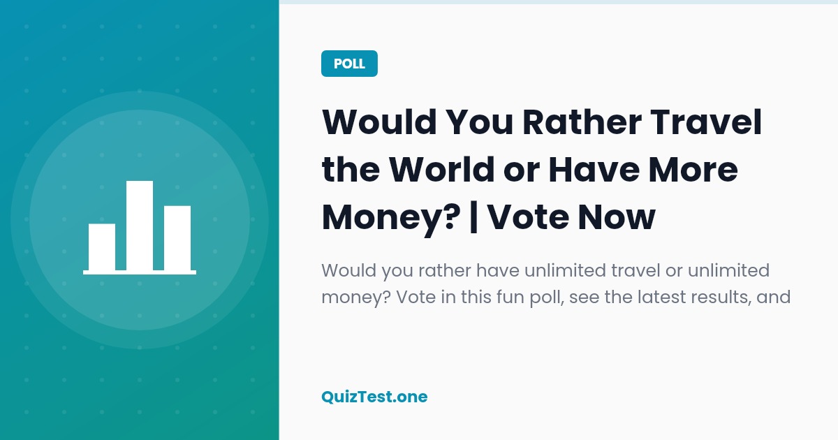 Poll: Would You Rather Travel the World or Have More Money?